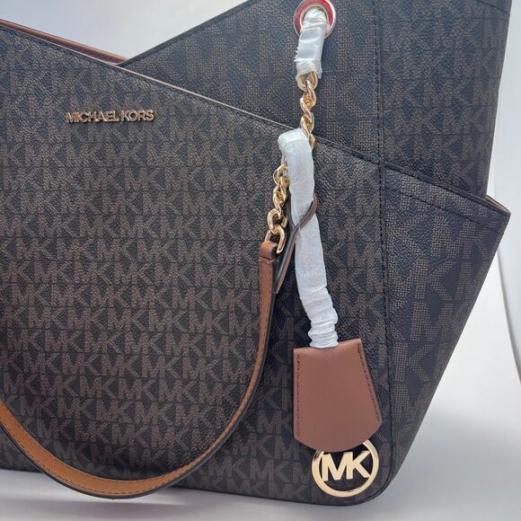 Michael Kors Jet Set Large Signature Logo Shoulder Bag, Large Tote, NWT - Picture 5 of 11